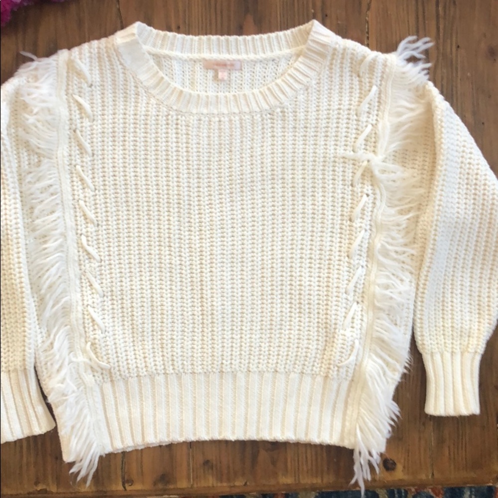 Cream Sweater With Fringe